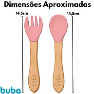 Kit Talheres Rosa Infantil Buba 15826 – Seguro e Sustentável - imagem 2