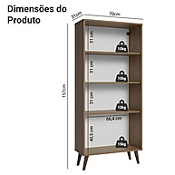 Cristaleira 70 cm 2 Portas de Vidro Madesa Rustic – Design Sofisticado e Sustentável - imagem 2