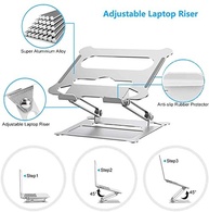 Suporte de Alumínio para Laptop Suturun - Elevador de Multi-Ângulo com Ventilação de Calor para Mac, Notebook, MacBook Pro/Air, Lenovo, Dell e Mais (10-17 Laptop) - imagem 4