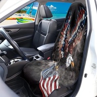 Capa de Assento Yewattles Impermeável com Águia Americana - Proteção Universal para Carro, SUV e Van - imagem 3