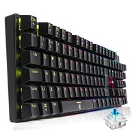 Teclado Mecânico Gamer Switch Blue Led Rgb 7 Cores Rainbow 12 Funções Anti Ghosting Abnt2 Usb para Pc Computador Notebook Mac - imagem 2