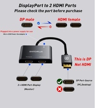 SWITCHFLUX Adaptador DisplayPort para 2 HDMI 4K@60Hz - Expanda sua Visão! - imagem 3