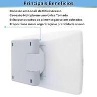 Adaptador Tomada T Articulado Benjamin 3 Entradas 10A Bivolt - Praticidade e Segurança - imagem 3