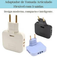 Adaptador Tomada T Articulado Flexível 3 Saídas 10A 250V - Mais Conexões e Praticidade! - imagem 3