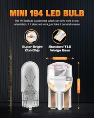 Ilumine Seu Caminho: Lâmpadas LED T10 194 12V 5700K - Brilho Intenso e Durabilidade para Seu Veículo - imagem 3