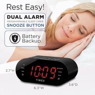 Despertador Timex T232B: Rádio FM, Alarmes Duplos e Carregador USB para o seu Quarto - imagem 3