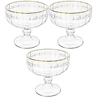 Taças de Sobremesa Cristal Dourado: Elegância em 3 Peças - imagem 1