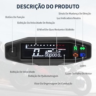 Odômetro Digital LCD Universal para Motocicleta: Velocímetro, Hodômetro e Tacômetro Completo - imagem 4