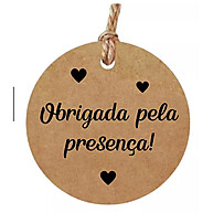 Tag Papel Kraft 4x4 cm com Agradecimento Pronto - imagem 1