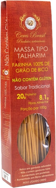 Talharim de farinha de grão de bico tradicional Ceres Brasil 200g - imagem 1