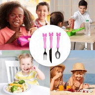 Kit Talheres Infantis Rosa com Estojo - 4 Peças em Inox para Introdução Alimentar - imagem 3
