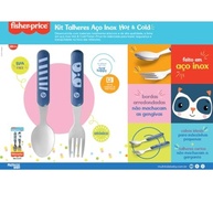 Kit Talheres Aço Inox Hot & Cold Azul Peacook - Seguro e Ergonômico para Bebês - imagem 4