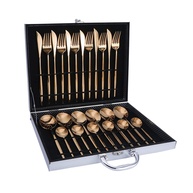 Conjunto de Talheres Aço Inoxidável 24 Peças - Design Minimalista com Caixa de Presente - imagem 1