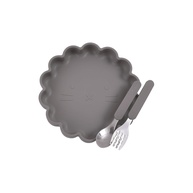 DRYZ Kit Prato de Silicone com Ventosa e Talheres Cute Musgo - Segurança e Estilo na Alimentação Infantil - imagem 1