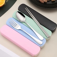Conjunto de Talheres Reutilizáveis em Aço Inoxidável com Estojo Portátil - Ideal para Viagens e Piqueniques (Verde) - imagem 4