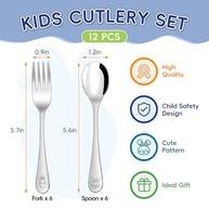 Conjunto de Talheres Infantil ITITT - 12 Peças em Aço Inox com Design Divertido - imagem 4
