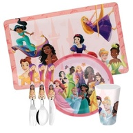 Jogo Refeição Infantil Princesas Disney 6 Peças - Yangzi | Prato, Copo, Lugar Americano e Talheres - imagem 2