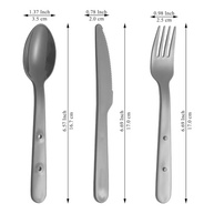 Conjunto de Talheres em Plástico Lavável - 3 Servings | Cinza Moderno - imagem 3