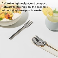 Conjunto de Talheres Portáteis em Aço Inoxidável com Estojo Silicone - W&P Porter - imagem 4