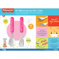Kit Talheres Aço Inox Rosa Flamingo Fisher Price - Seguro e Ergonômico para Bebês - imagem 4