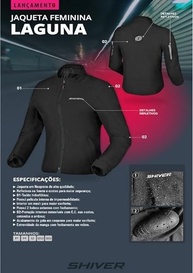 JAQUETA MOTOQUEIRO MOTOCICLISTA SHIVER LAGUNA NEOPRENE PTO/CZA TAM M - imagem 5
