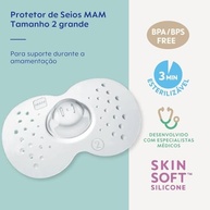 Protetor de Seios MAM Tam 02 Grande - Silicone Soft com Textura Natural - imagem 5