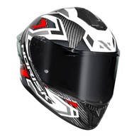 Capacete Norisk Carbon R Spot: Segurança e Estilo Inovadores | Branco, Cinza e Vermelho (Tamanho 56) - imagem 5