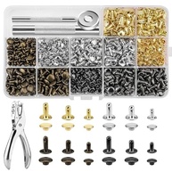 Kit 480 Rebites Duplos para Couro DIY: 3 Tamanhos, 4 Cores e Ferramentas Completas - imagem 2