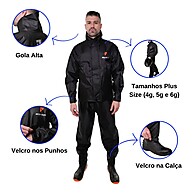 Capa de Chuva Moto com Gola Impermeável para Todos os Tamanhos - imagem 2
