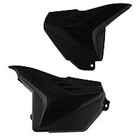 Tampa Lateral Fan 125 2009-2011 Cromo Forte – Par Preto - imagem 1