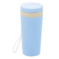 Copo Térmico LYOR de Bambu e PP com Parede Dupla, Alça e Tampa Azul 310ml - Sustentável e Estiloso - imagem 2