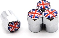 Tampas de Válvula de Pneu Prata Estilo Bandeira Britânica - 4 Peças - imagem 1