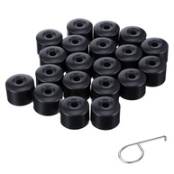 Kit 20 Tampas Porca Roda 17mm Universal Preta + Ferramenta Josojoou - imagem 2