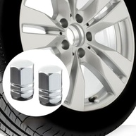 4 Tampas de Válvula de Pneu Hexagonal em Liga de Alumínio - Proteção e Estilo para Carro, SUV e Bicicleta (Prata) - imagem 3