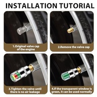 Kit 8 Tampas Indicadoras de Pressão de Pneu 36PSI (2.4 Bar) com Alerta Visual 3 Cores - Segurança e Eficiência para Carros, SUVs e Mais - imagem 4