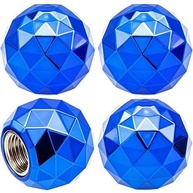 4 Tampas de Válvula Azul Diamante Esférico - Estilo Clássico Universal para Carros, Motos e Mais - imagem 1