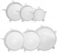 Kit com 6 Tampas de Silicone Universal Ajustáveis - Vedação Hermtica para Alimentos - imagem 2