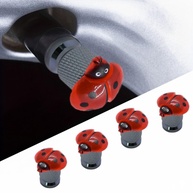 Pacote 4 Tampas Válvula Pneu Joaninha Artesanal Schrader - Toque Divertido para Carro e Bike! - imagem 1