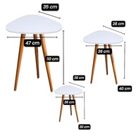 Kit Trio de Mesinhas Laterais Pé Palito – Design Retrô com Tampo Orgânico, Versátil e Moderno - imagem 3