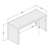 Mesa de Escritório Office 160cm com Acabamento Tamponado - imagem 2