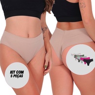 Tanga Algodão Cintura Alta: Kit 5 Conforto! - imagem 1