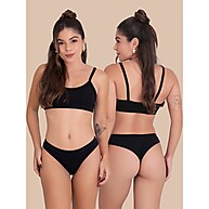 Tanga Fio Duplo: Kit 5 Microfibra Suede Confortável - imagem 1