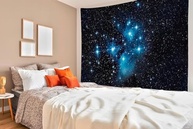 Tapeçaria Noite Estrelada com Galáxia e Via Láctea - 203x152cm | Decoração Espacial para Quarto e Sala - imagem 4