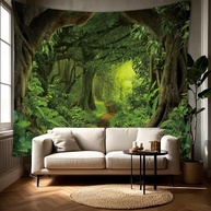 Tapeçaria de Parede Floresta Exuberante - Decore com Natureza Viva - imagem 1