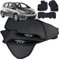 Jogo de Tapete Borracha Automotivo Honda New Fit 2009-2014 - 3 Peças Inteiriço com Logo Bordado Impermeável W8 Acessórios - imagem 1