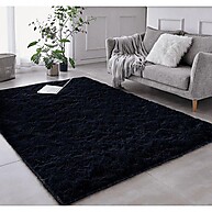 Tapete Peludo Preto 200x240cm: Conforto e Elegância - imagem 1