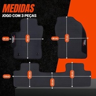 Jogo de Tapetes Borracha Corolla Cross 2020-2025 Personalizado com Logo Bordado - 3 Peças Impermeável - imagem 3