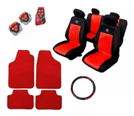 Kit Completo Vermelho: Capas de Couro, Tapetes e Pedaleiras para Gol G1, G2 e G3 - imagem 1