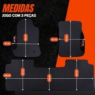 Jogo de Tapetes Borracha Hilux 2005-2015 Personalizado 3 Peças com Logo Bordado Impermeável e Traseira Inteiriça - imagem 3