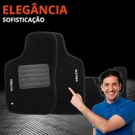 Jogo de Tapetes Carpete Automotivo Celta 2000-2014 Grafite Personalizado 5 Peças - imagem 3